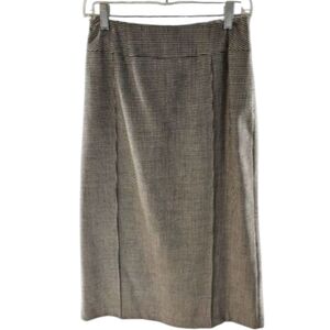 Harve Benard Women A line Wool Maxi Skirt 6  Black White Check